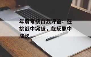 年度考核自我评鉴：在挑战中突破，在反思中成长