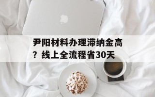 尹阳材料办理滞纳金高？线上全流程省30天