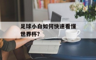 足球小白如何快速看懂世界杯？