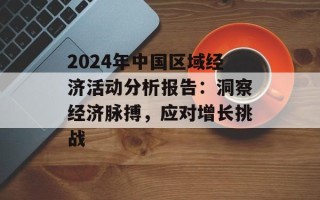 2024年中国区域经济活动分析报告：洞察经济脉搏，应对增长挑战