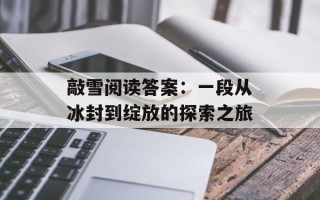 敲雪阅读答案：一段从冰封到绽放的探索之旅
