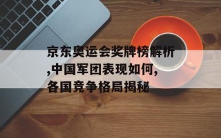 京东奥运会奖牌榜解析,中国军团表现如何,各国竞争格局揭秘