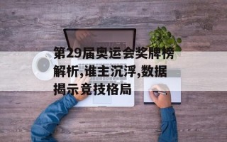 第29届奥运会奖牌榜解析,谁主沉浮,数据揭示竞技格局