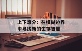 上下难分：在模糊边界中寻找新的生存智慧