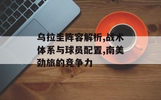 乌拉圭阵容解析,战术体系与球员配置,南美劲旅的竞争力