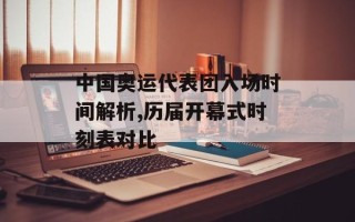 中国奥运代表团入场时间解析,历届开幕式时刻表对比