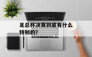 足总杯决赛到底有什么特别的？