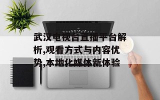 武汉电视台直播平台解析,观看方式与内容优势,本地化媒体新体验