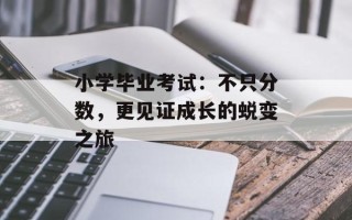 小学毕业考试：不只分数，更见证成长的蜕变之旅