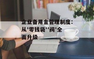 企业备用金管理制度：从'零钱袋''阀'全面升级
