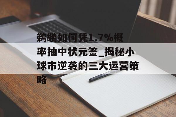 鹈鹕如何凭1.7%概率抽中状元签_揭秘小球市逆袭的三大运营策略-第1张图片-